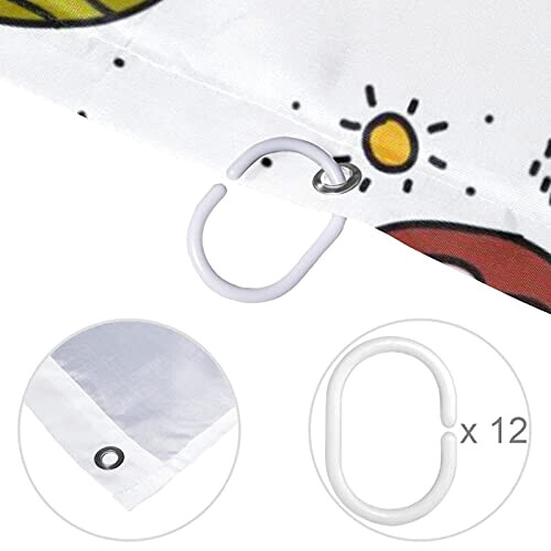 Rideau de douche Singe multicolore 152.4x182.9 cm variant 2 