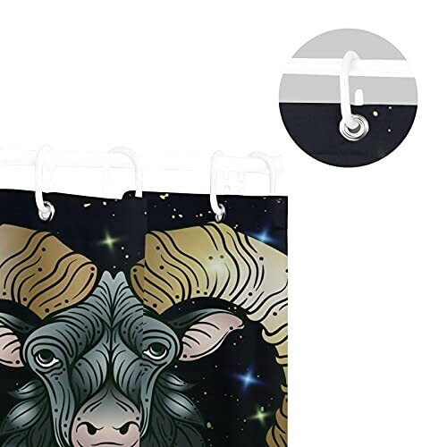 Rideau de douche Taureau multicolore 150x180 cm variant 3 