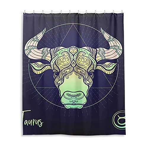 Rideau de douche Taureau multicolore 150x180 cm