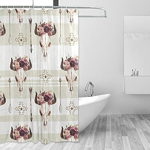 Rideau de douche Taureau multicolore 150x180 cm variant 0 