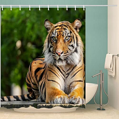 Rideau de douche Tigre couleur 180x180 cm variant 2 