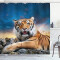 Rideau de douche Tigre indigo magenta noir 175x200 cm - miniature