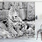 Rideau de douche Tigre bleu marine blanc 175x200 cm - miniature