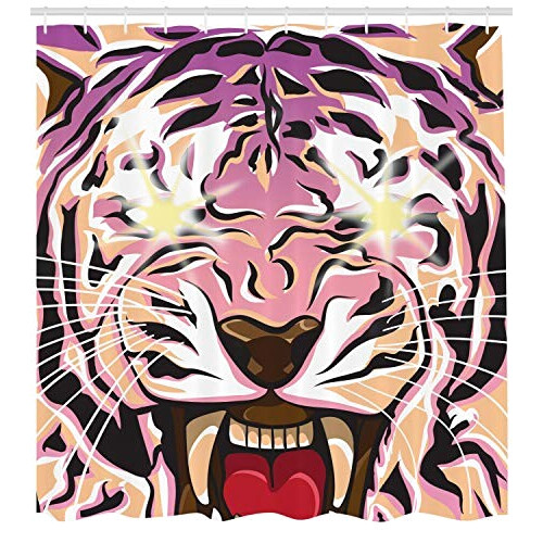 Rideau de douche Tigre multicolore 175x200 cm variant 0 