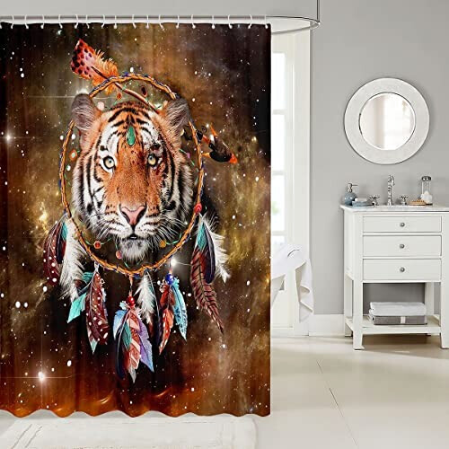 Rideau de douche Tigre multicolore 183x213 cm variant 0 