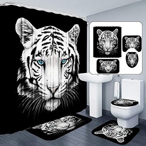 Rideau de douche Tigre blanc 180x180 cm