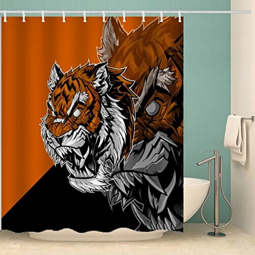 Rideau de douche Tigre couleur 180x180 cm variant 0 