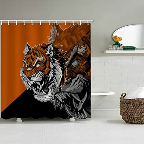 Rideau de douche Tigre couleur 180x180 cm variant 2 