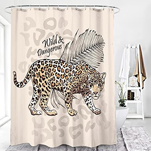 Rideau de douche Tigre chamois x200 cm