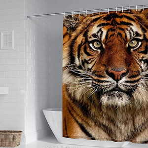 Rideau de douche Tigre brun 150x200 cm