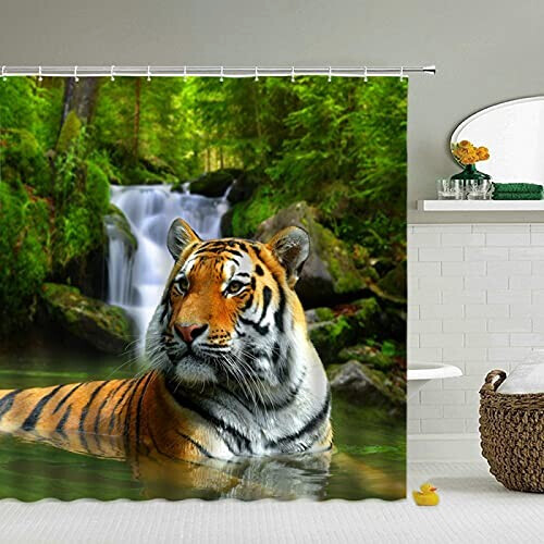 Rideau de douche Tigre a- 150x200 cm