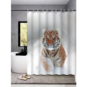 Rideau de douche Tigre gris x200 cm