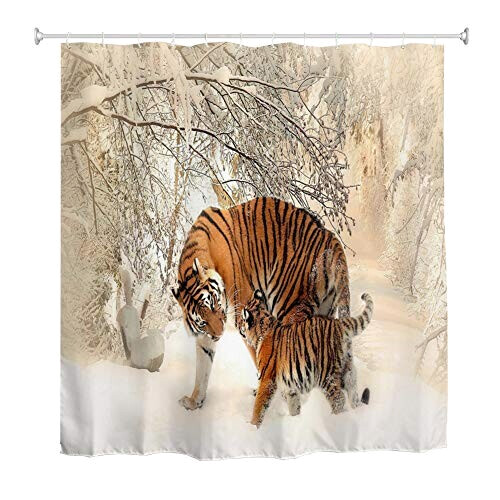 Rideau de douche Tigre brun 90x180 cm variant 1 
