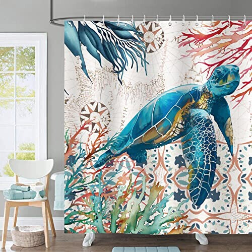 Rideau de douche Tortue de mer 180x180 cm variant 0 