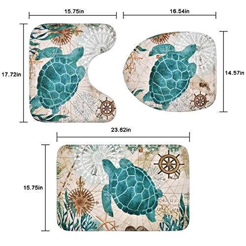 Rideau de douche Tortue bleu variant 2 