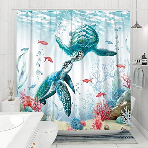 Rideau de douche Tortue de mer 80x180 cm