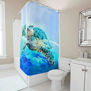 Rideau de douche Tortue blanc 120x180 cm