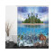 Rideau de douche Tortue bleu vert marron 90x180 cm - miniature
