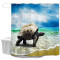 Rideau de douche Tortue de plage 90x180 cm - miniature