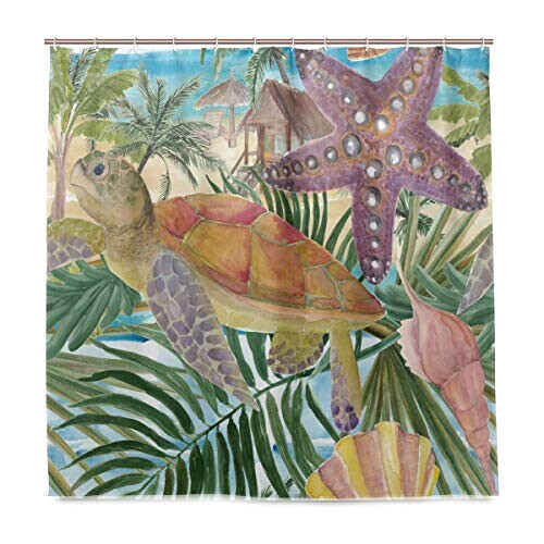 Rideau de douche Tortue multicolore
