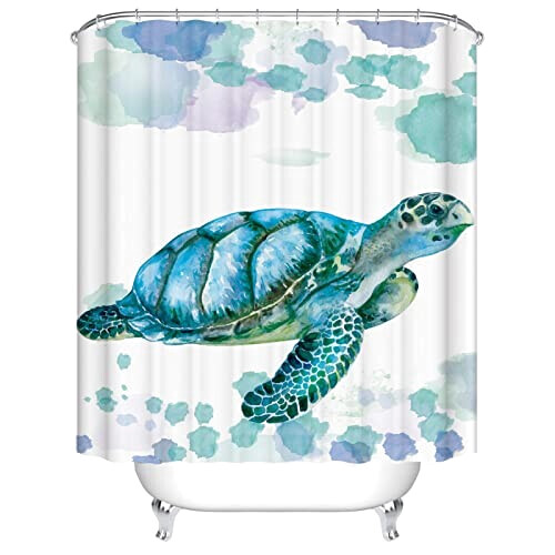 Rideau de douche Tortue bleue 180x200 cm