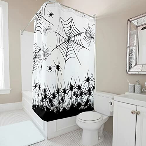 Rideau de douche Araignée blanc 91x180 cm