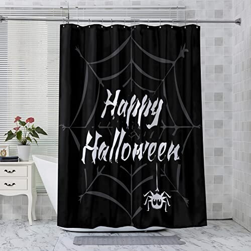 Rideau de douche Araignée halloween - 120x200 cm