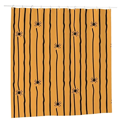 Rideau de douche Araignée halloween stripes plastic