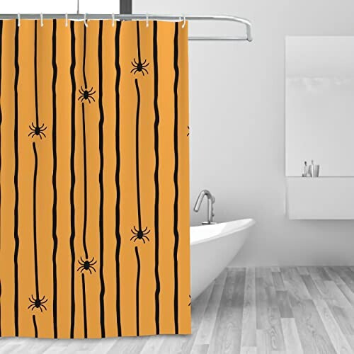 Rideau de douche Araignée halloween stripes plastic variant 0 