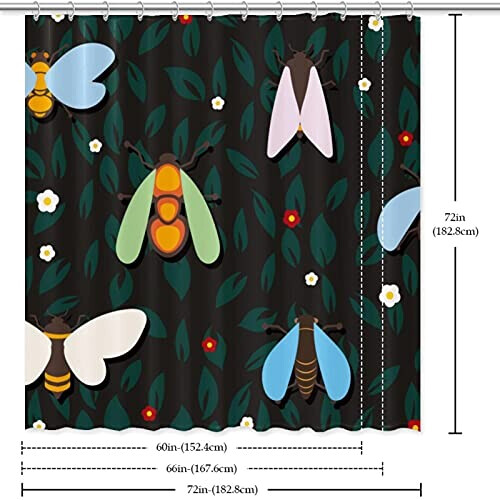 Rideau de douche Cigale multicolore 168x183 cm variant 4 