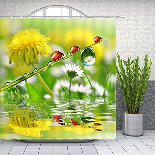 Rideau de douche Coccinelle a- 120x175 cm