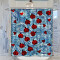 Rideau de douche Coccinelle volante avec cœurs 183x200 cm - miniature