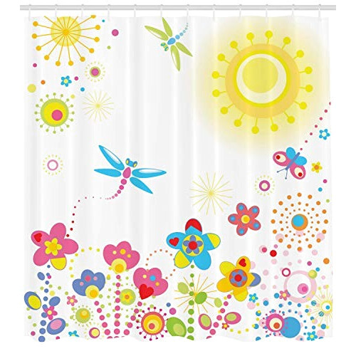 Rideau de douche Libellule multicolore 175x220 cm variant 0 