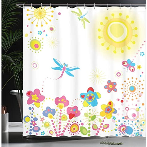 Rideau de douche Libellule multicolore 175x220 cm variant 2 