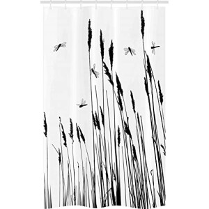 Rideau de douche Libellule noir blanc 120x180 cm