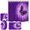 Rideau de douche Papillon violet foncé 75x45 cm - miniature