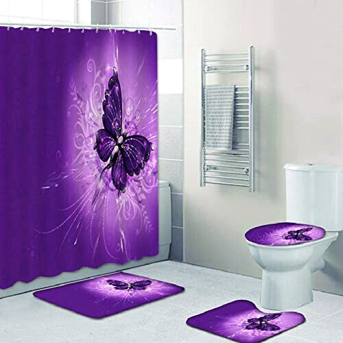 Rideau de douche Papillon violet foncé 75x45 cm variant 0 