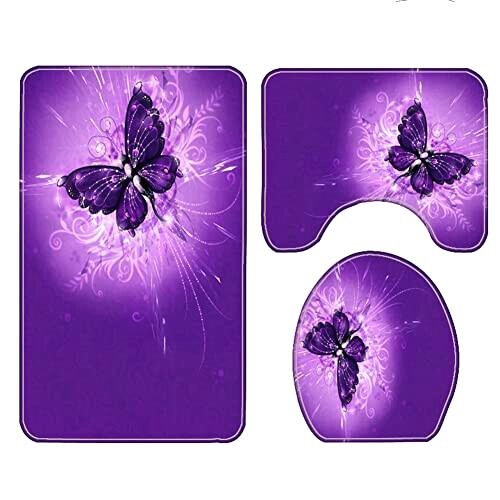 Rideau de douche Papillon violet foncé 75x45 cm variant 2 