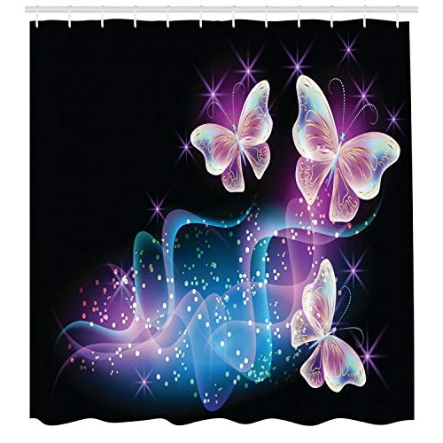 Rideau de douche Papillon multicolore 175x180 cm variant 0 