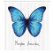 Rideau de douche Papillon pale bleu indigo 175x180 cm - miniature variant 1