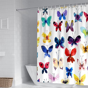 Rideau de douche Papillon couleuré 90x180 cm