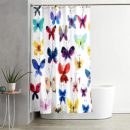 Rideau de douche Papillon couleuré 90x180 cm variant 0 