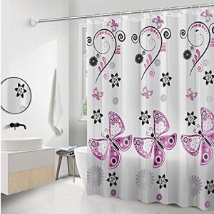 Rideau de douche Papillon 180x200 cm