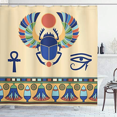 Rideau de douche Scarabée multicolore 175x200 cm