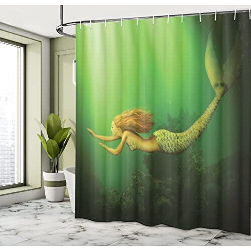 Rideau de douche Sirène dark vert vert ginger 175x240 cm variant 1 