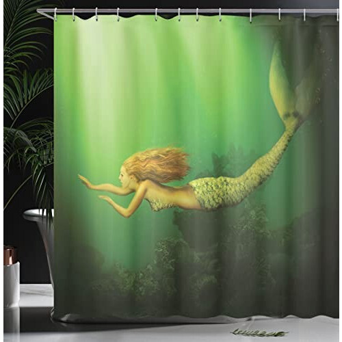 Rideau de douche Sirène dark vert vert ginger 175x240 cm variant 2 