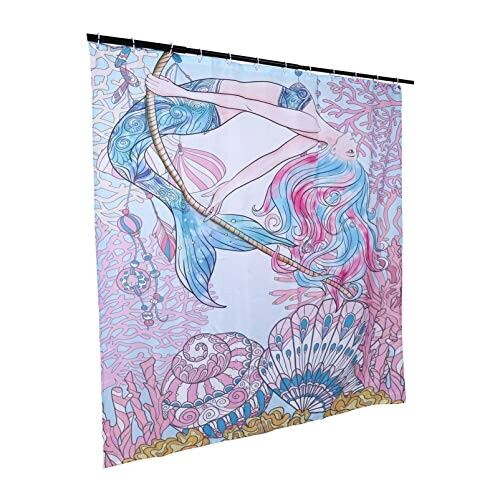 Rideau de douche Sirène couleur assortie 180.00x180.00 cm variant 1 