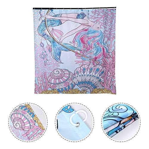 Rideau de douche Sirène couleur assortie 180.00x180.00 cm variant 7 