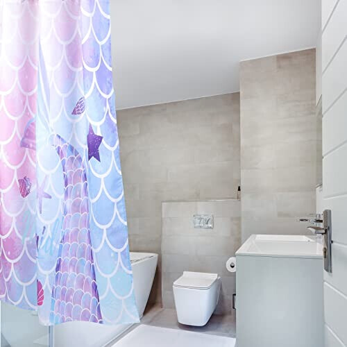 Rideau de douche Sirène couleurs assorties 180x90 cm variant 3 