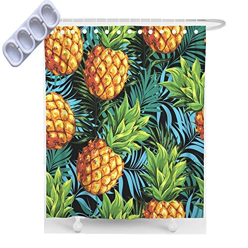 Rideau de douche Ananas bleu vert 180x180 cm